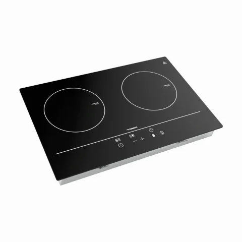 Product photo of the Dometic 2-Burner Drop-In Induction Cooktop, shown on its own without cookware.