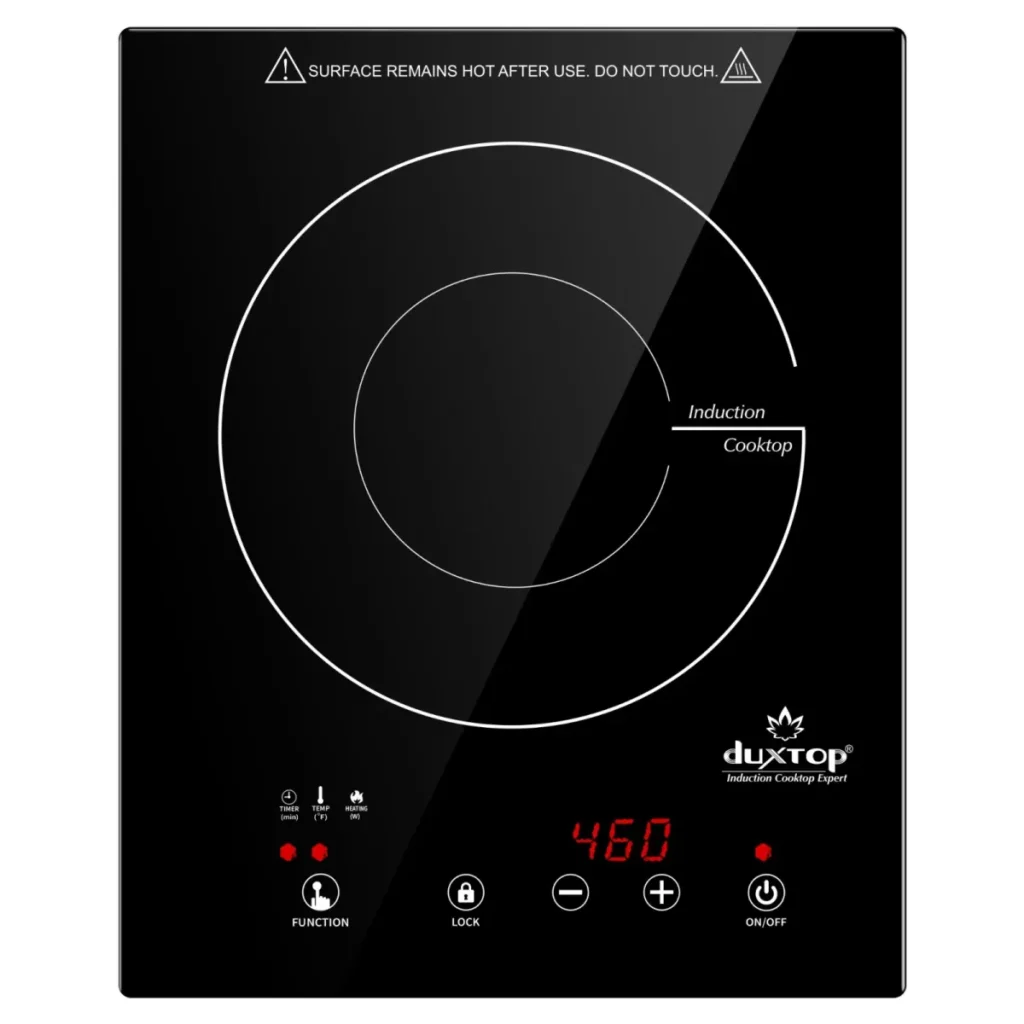 Product photo of the Duxtop 8600BI, shown on its own without cookware.