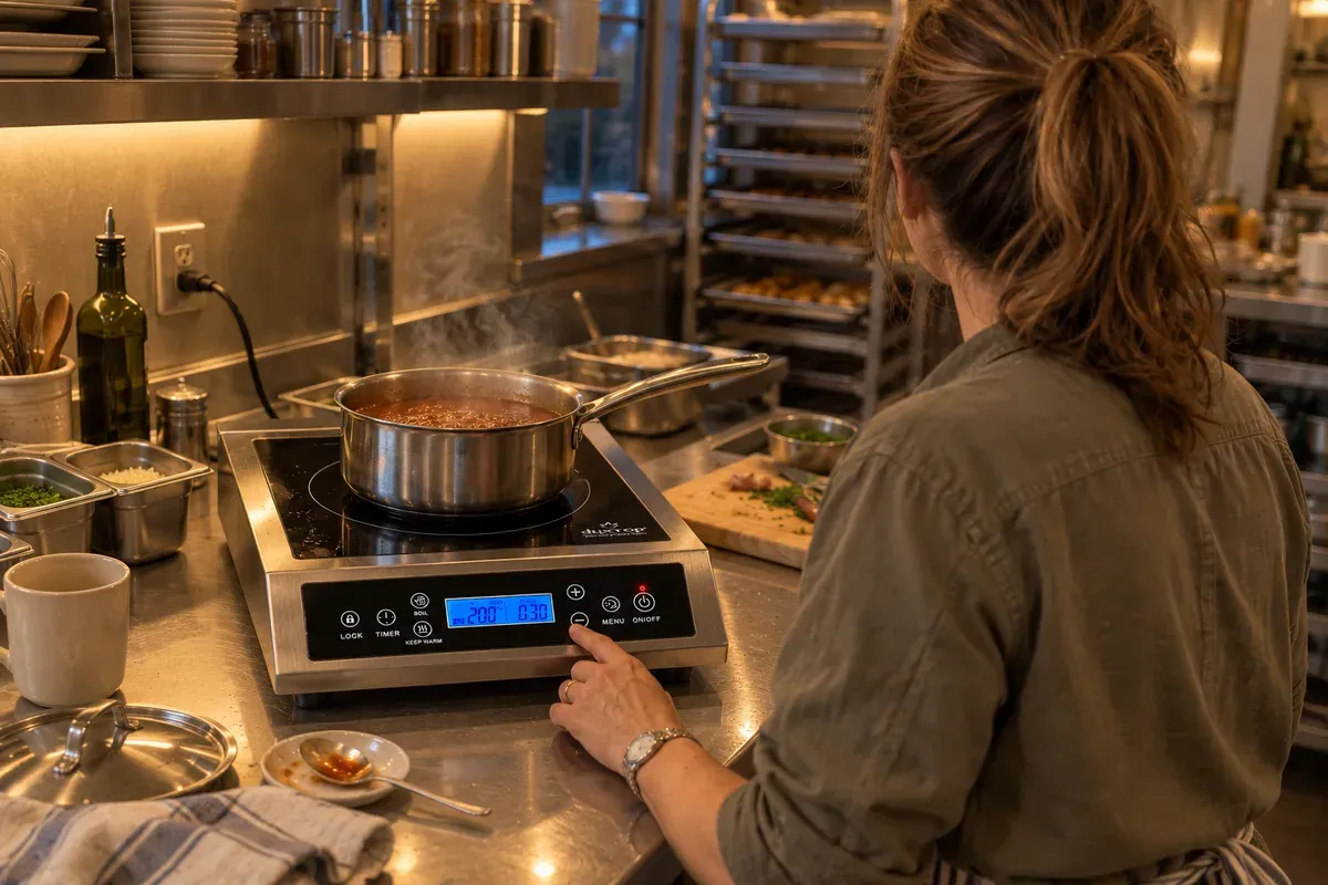 Changing the temperature mid-service on a Duxtop P961LS Professional