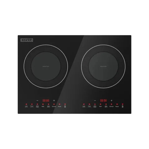 Product photo of the Empava Flex 2-Burner (Horizontal), shown on its own without cookware.