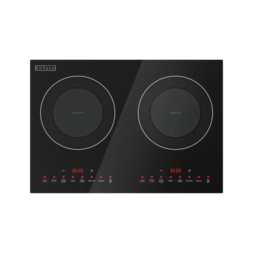 Product photo of the Empava Flex 2-Burner (Horizontal), shown on its own without cookware.