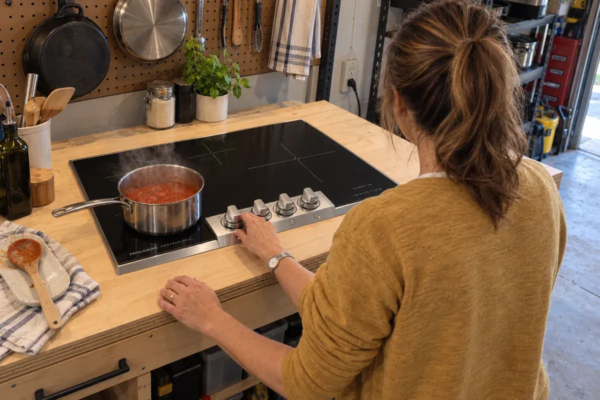 Finding the simmer sweet spot with the knob of a Frigidaire Professional PCCI3080AF