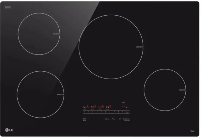 Product photo of the LG CBIH3013BE, shown on its own without cookware.