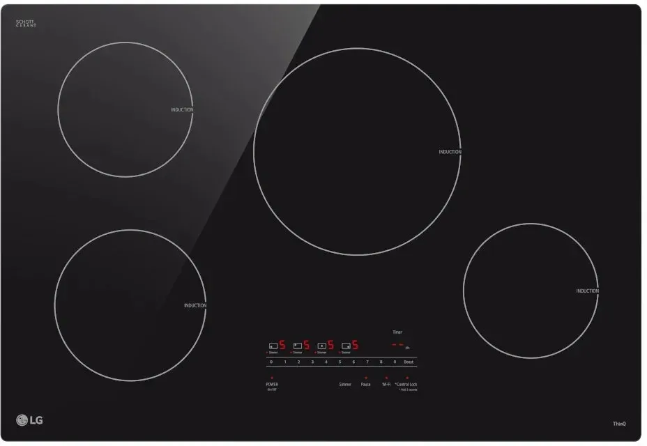 Product photo of the LG CBIH3013BE, shown on its own without cookware.