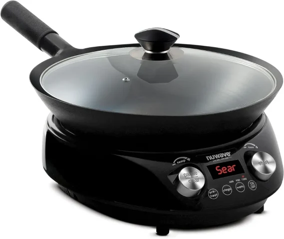Product photo of the NuWave Induction Wok, shown on its own without cookware.