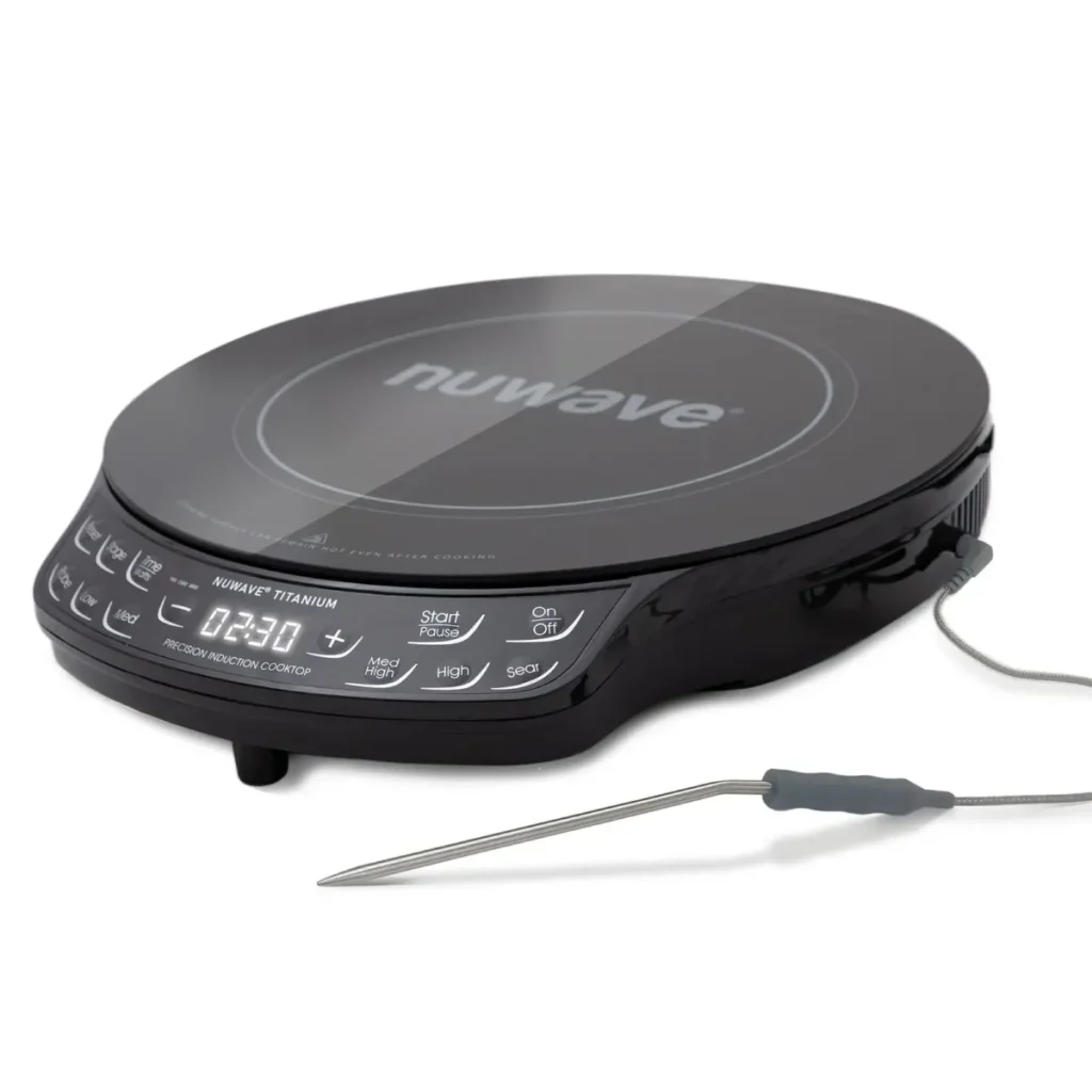 Product photo of the NuWave Upgraded Cooktop with Digital Probe, shown on its own.