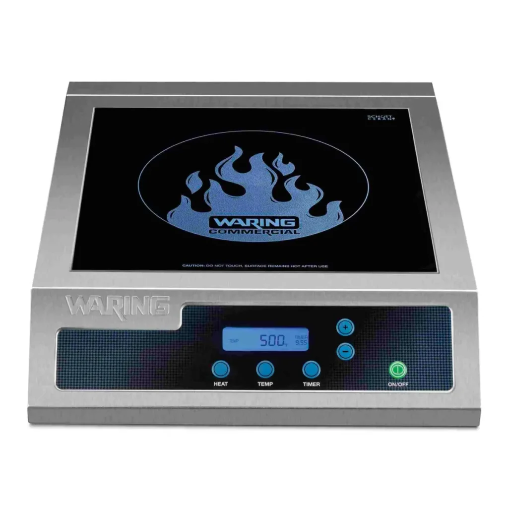 Product photo of the Waring Heavy-Duty Commercial Induction Range, shown on its own without cookware.